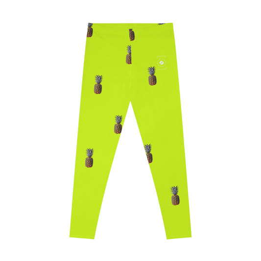 #D7FF11 Sharp Yellow + Pineapple - Unisex Tights