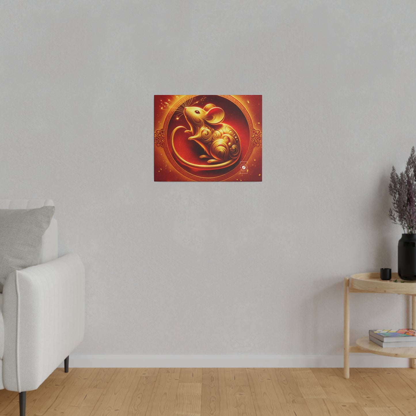 "Golden Emissary: A Lunar New Year's Tribute" - Art Print Canvas