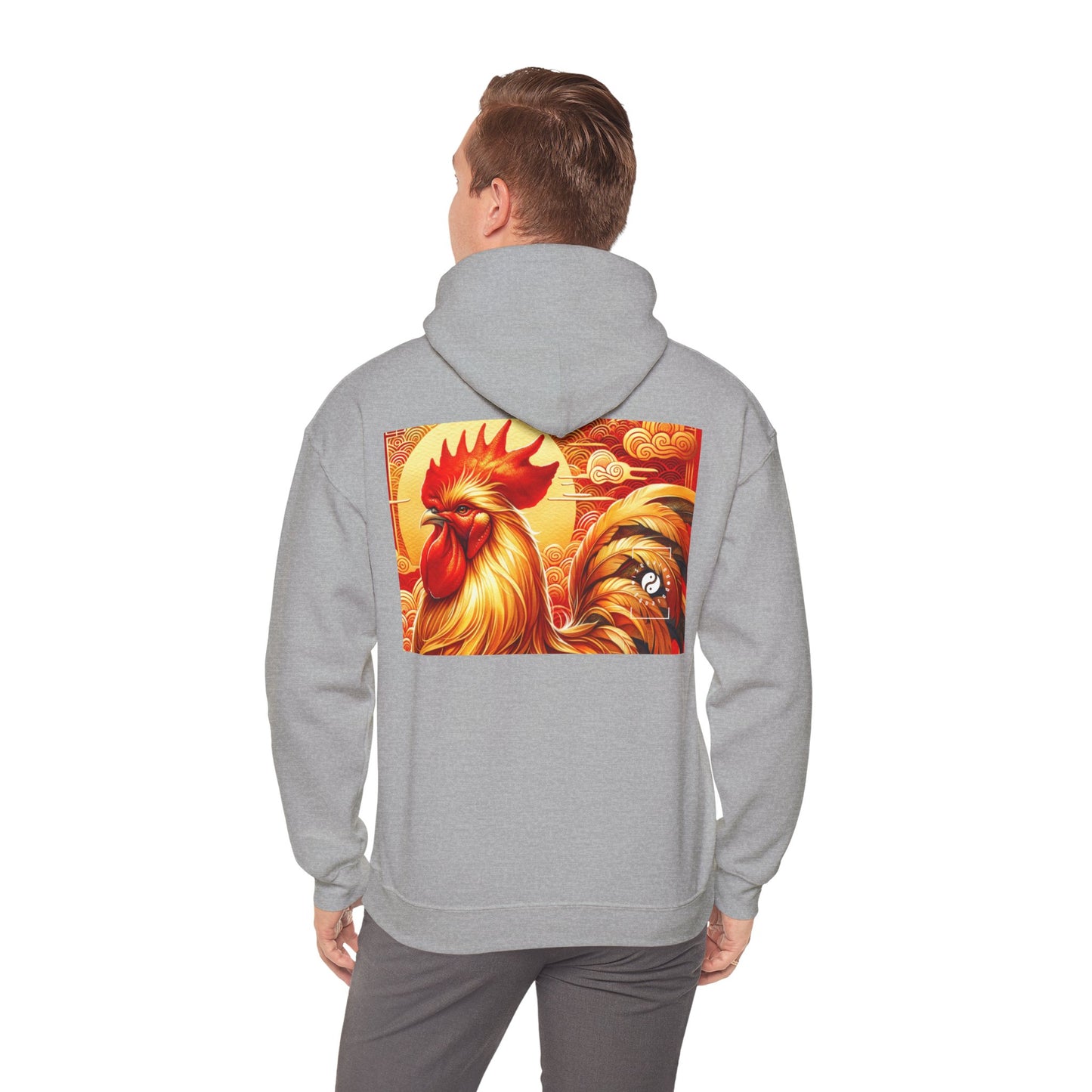 "Crimson Dawn: The Golden Rooster's Rebirth" - Hoodie