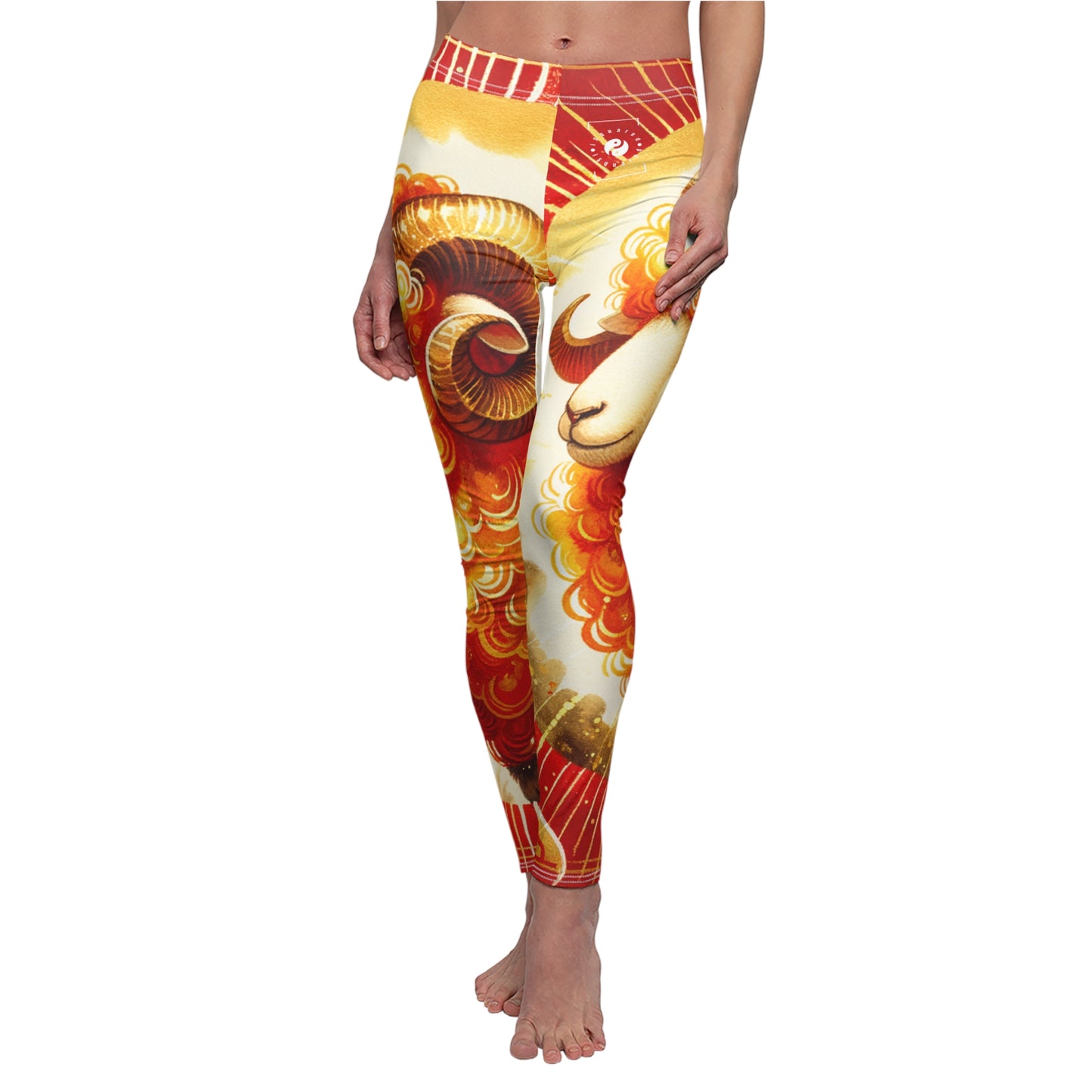 Auspicious Gold of Divine Ewe: Lunar New Year Casual Leggings