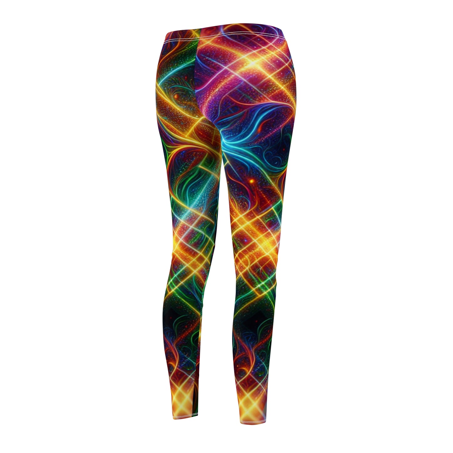 "Neon Plaid Luminosity Matrix" - Casual Leggings