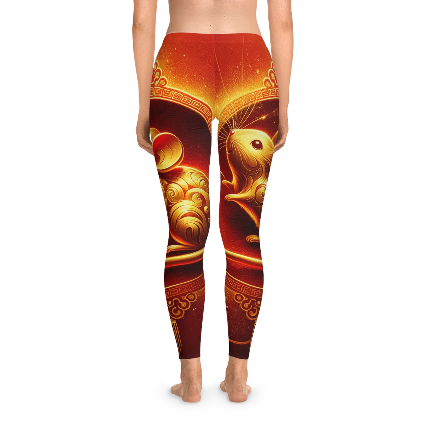 "Golden Emissary: A Lunar New Year's Tribute" - Unisex Tights