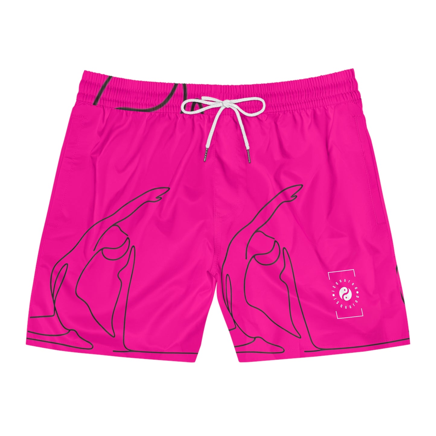 Line Art Pigeon Pose - Swim Shorts (Mid-Length) for Men