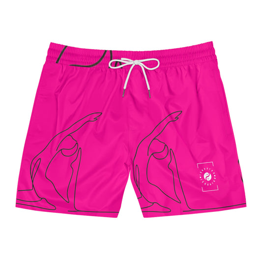 Line Art Pigeon Pose - Swim Shorts (Mid-Length) for Men