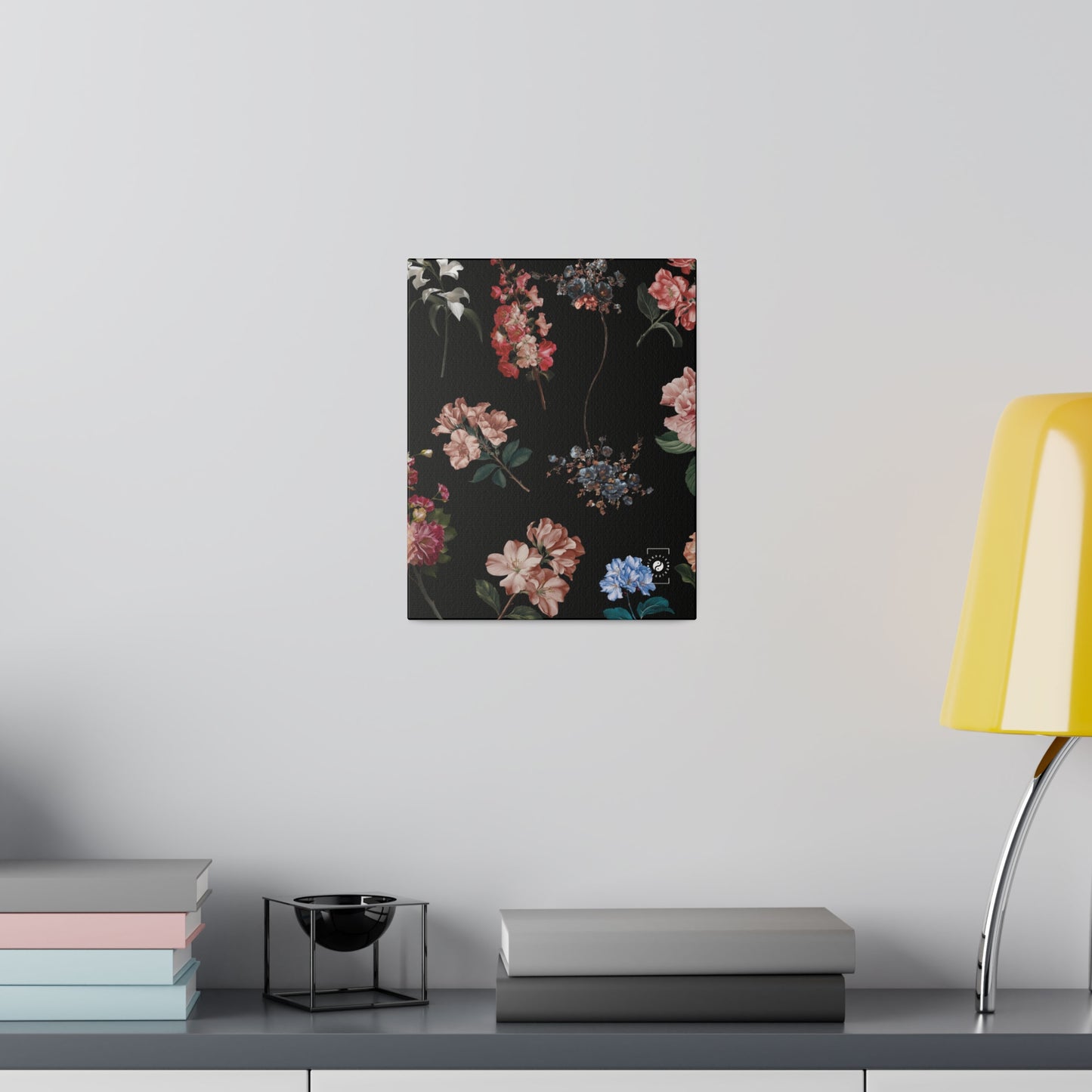 Botanicals on Black - Art Print Canvas