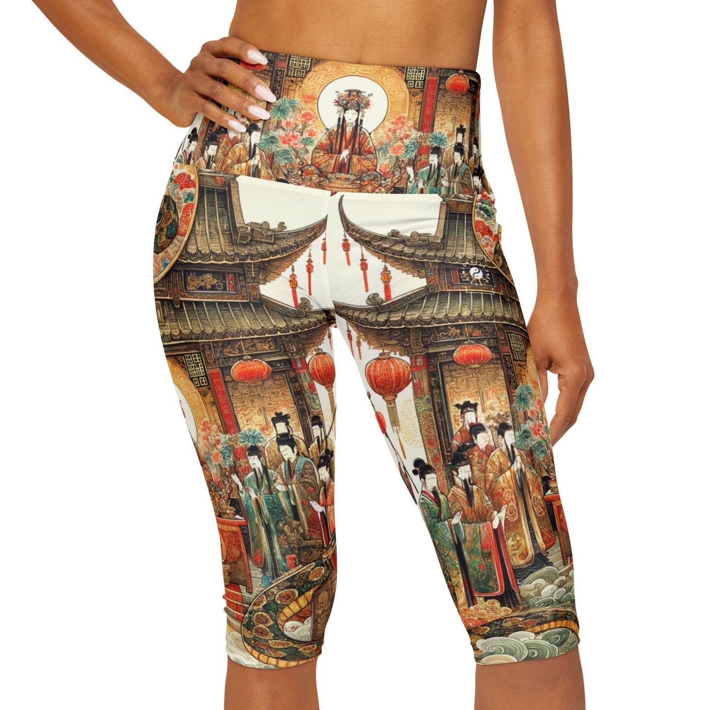 Serpent New Year - High Waisted Capri Leggings