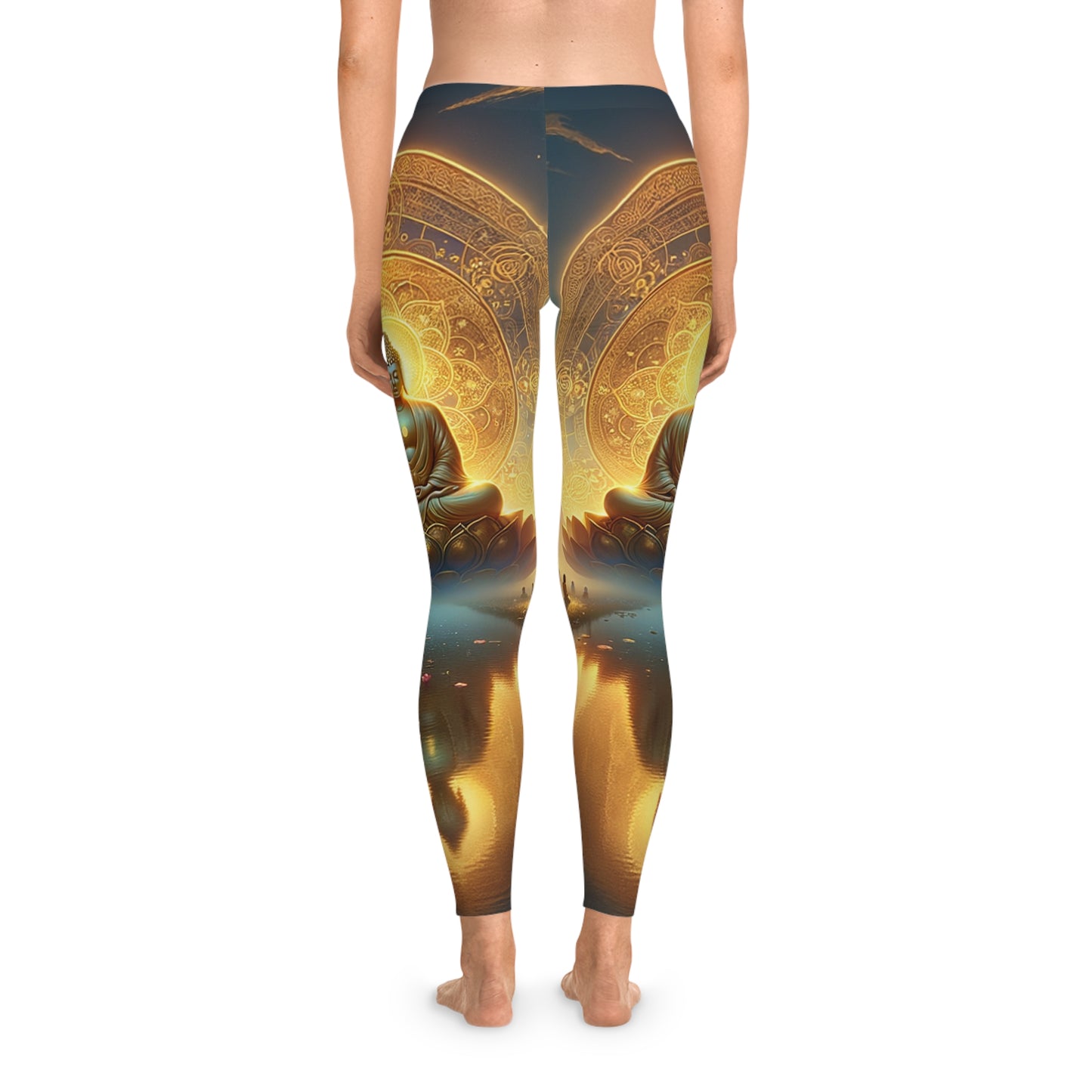 "Serenity in Transience: Illuminations of the Heart Sutra" - Unisex Tights