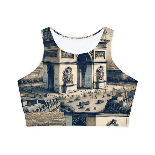 "Majesty of the Arc: A Napoleon Era Portrait" - Lined & Padded Sports Bra