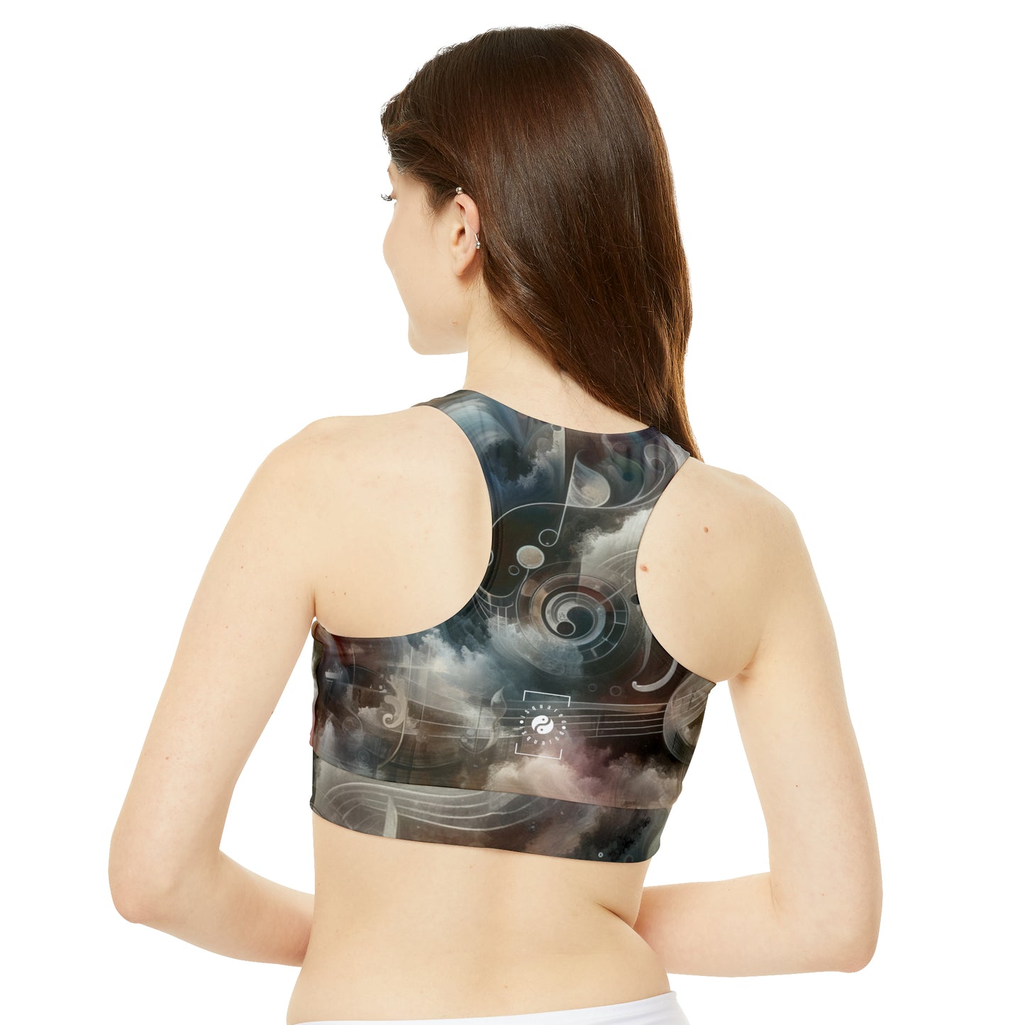 "Harmony of Descent: An Abstract Ode to La Traviata" - High Neck Crop Top