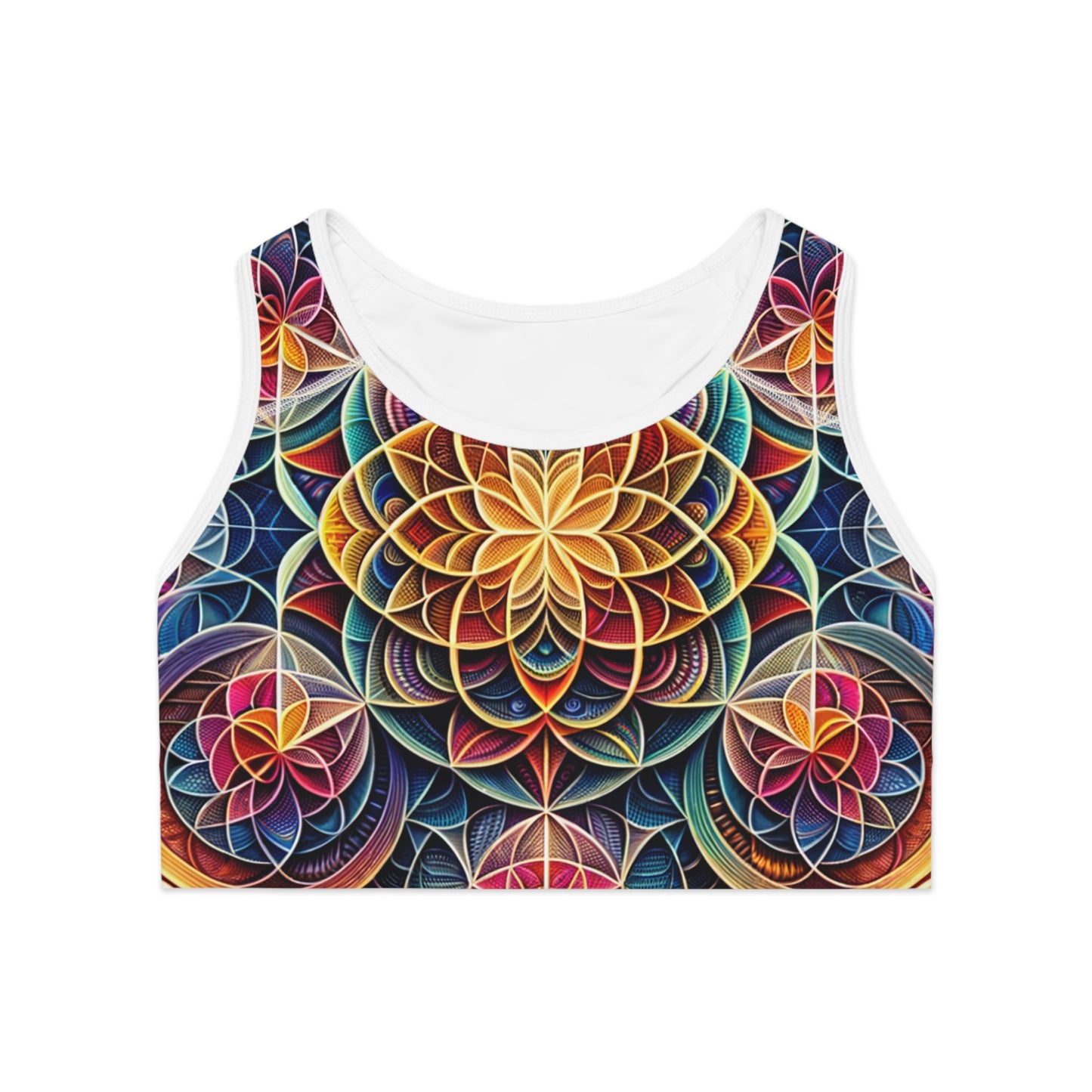 "Sacred Symmetry: Infinite Radiance of Love" - High Performance Sports Bra