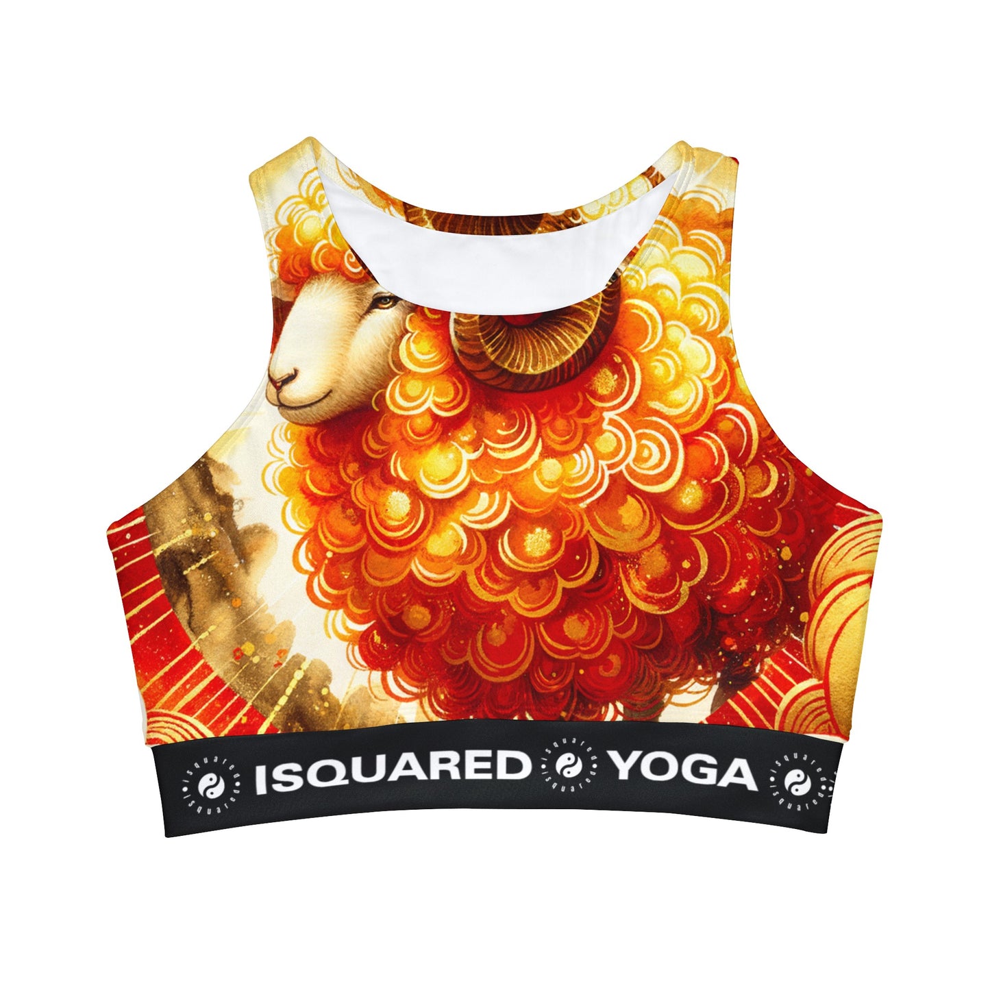 "Auspicious Gold of Divine Ewe: A Lunar New Year Revelry" - High Neck Crop Top