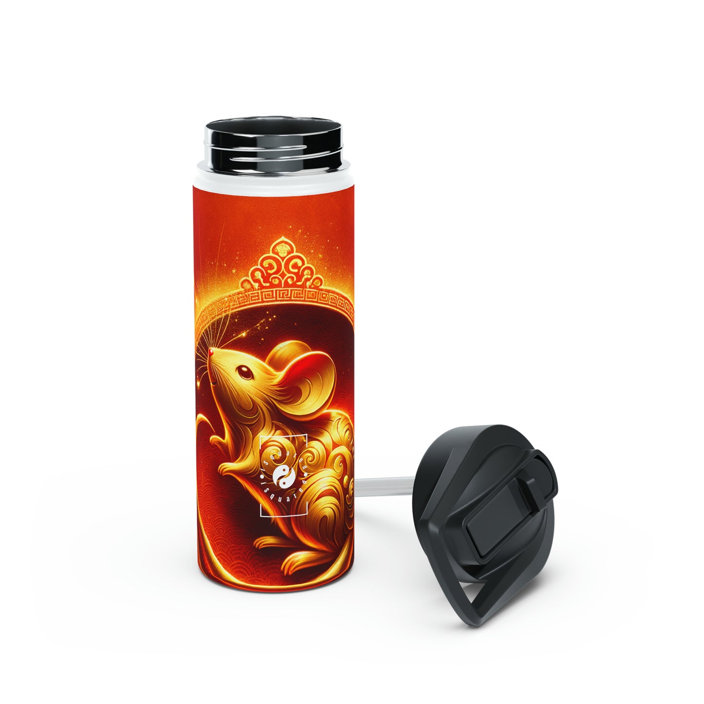 "Golden Emissary: A Lunar New Year's Tribute" - Water Bottle