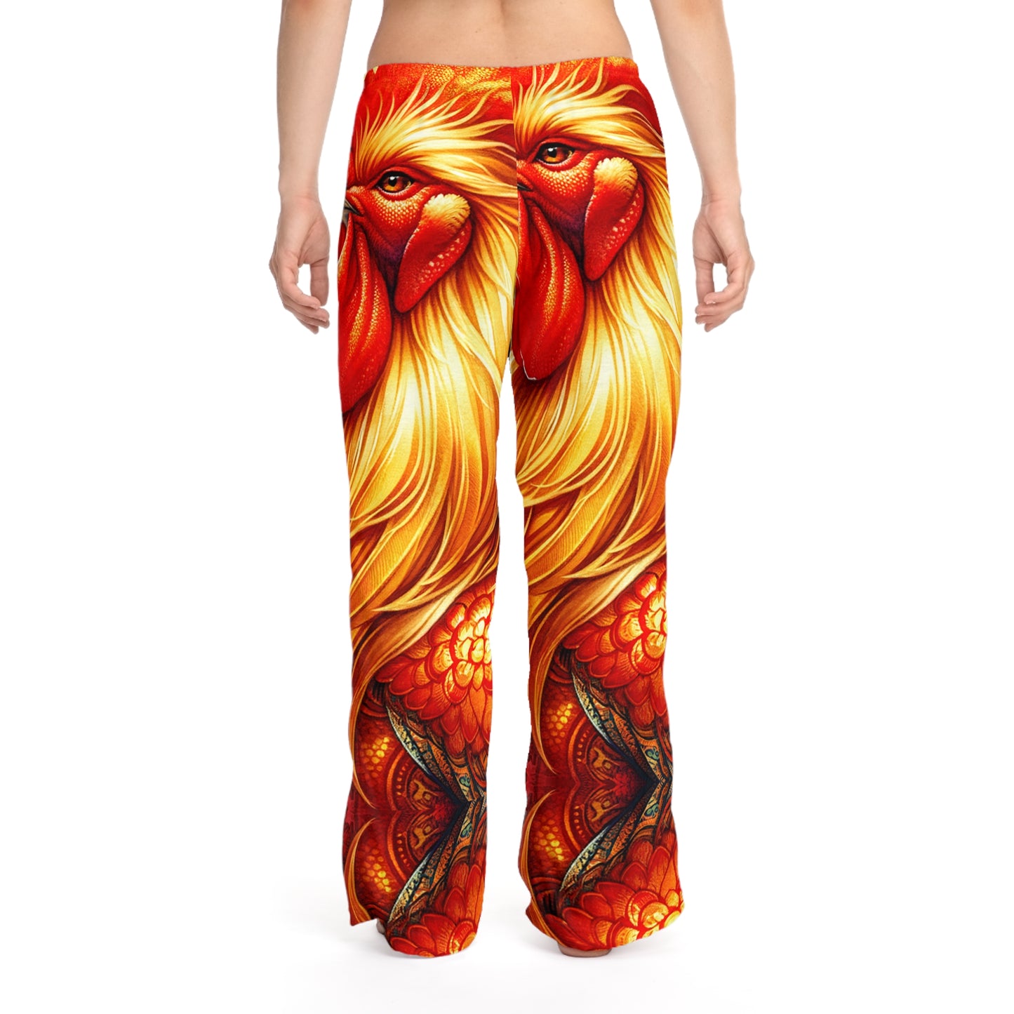 "Crimson Dawn: The Golden Rooster's Rebirth" - Women lounge pants