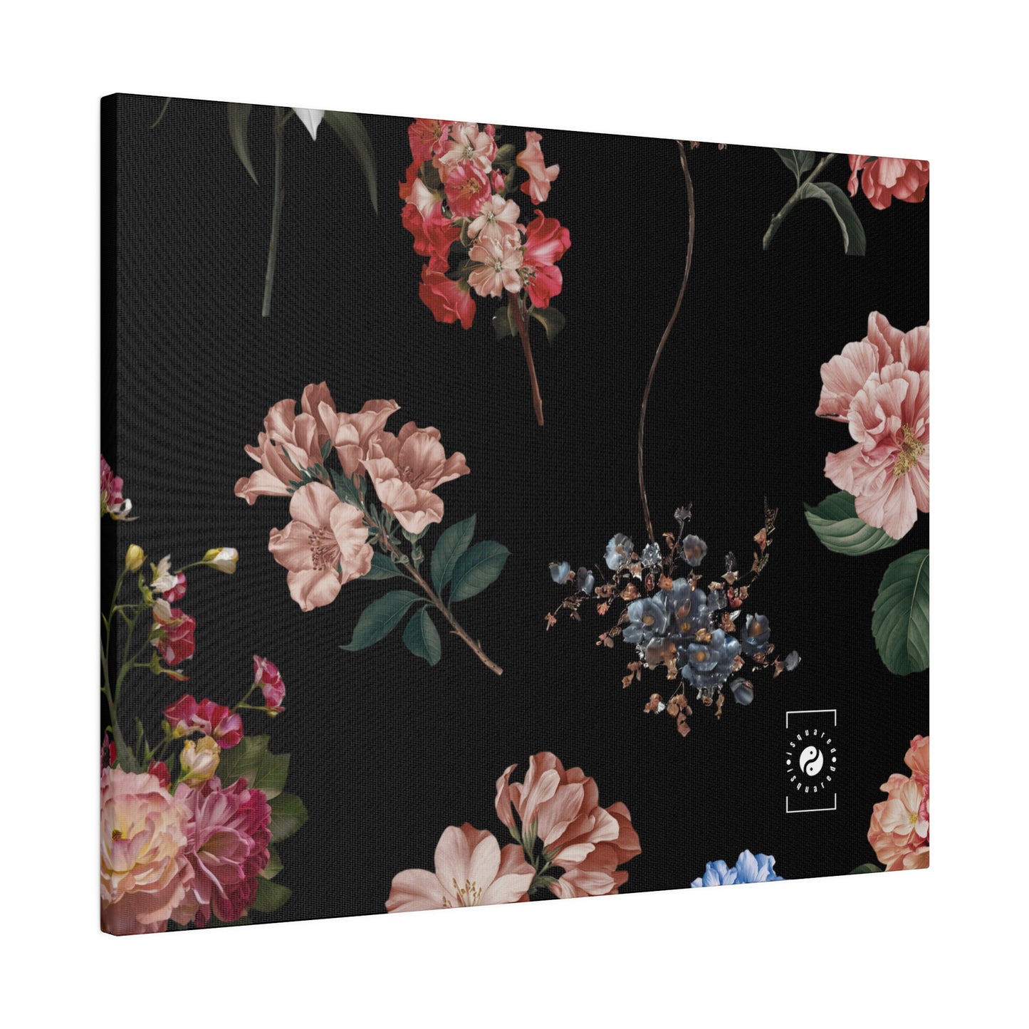 Botanicals on Black - Art Print Canvas