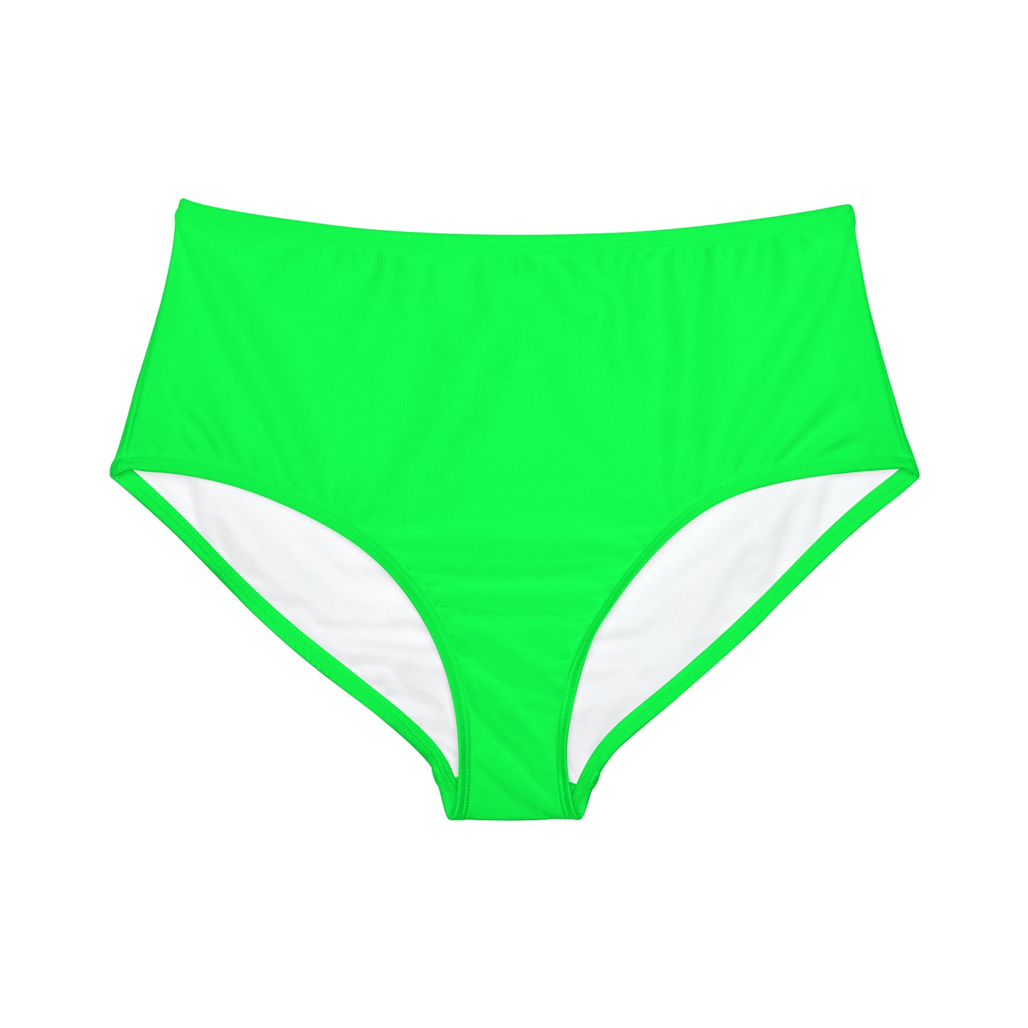 #0FFF50 Neon Green - High Waisted Bikini Bottom