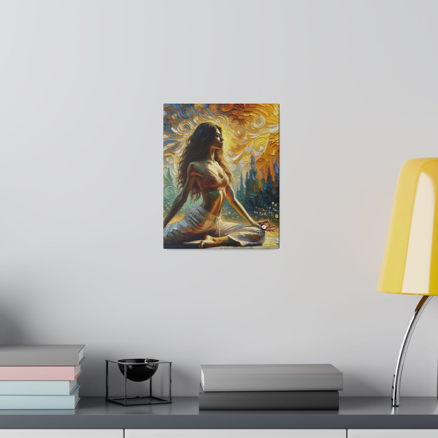 "Golden Warrior: A Tranquil Harmony" - Art Print Canvas