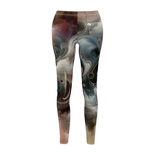 "Harmony of Descent: An Abstract Ode to La Traviata" - Casual Leggings