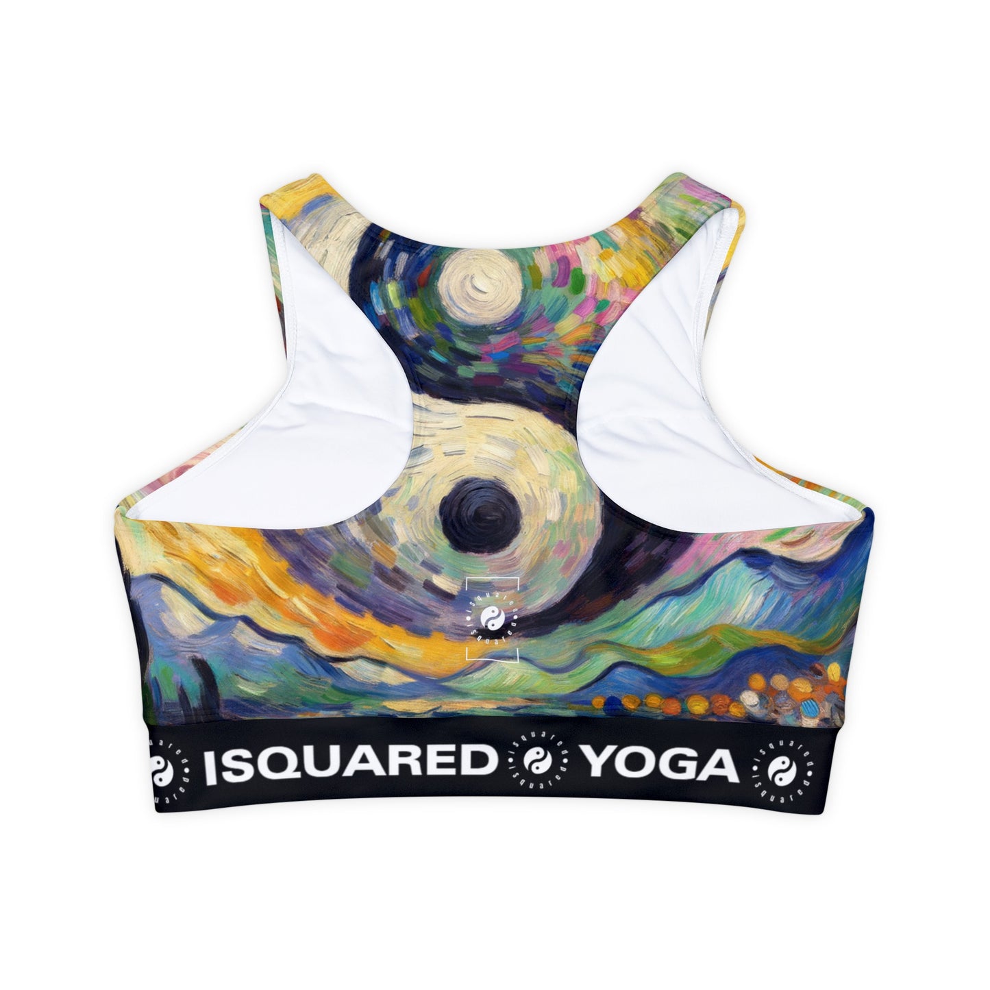 "Spectral Duality: An Impressionist Balance" - Lined & Padded Sports Bra