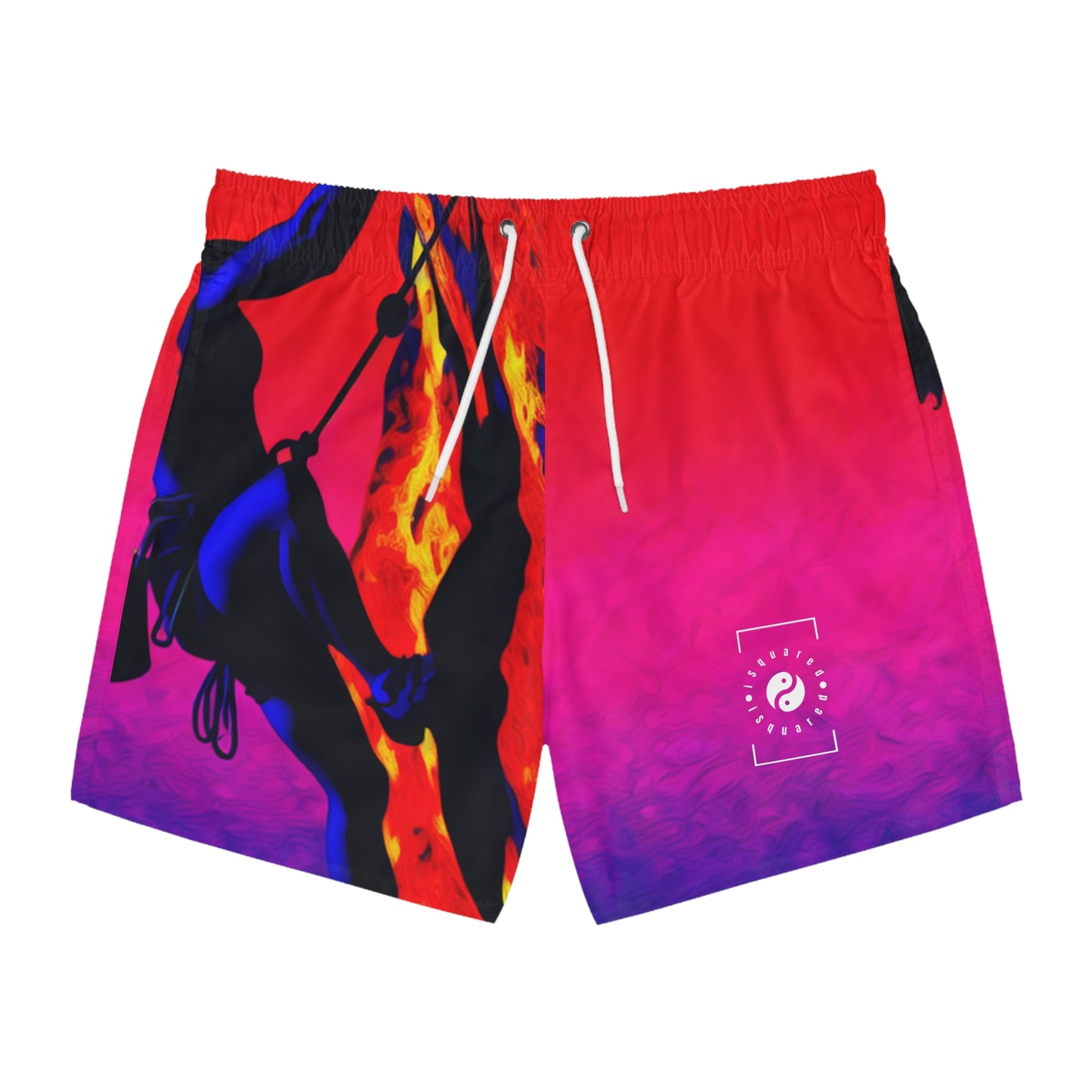 "Technicolour Ascent: The Digital Highline" - Swim Trunks for Men