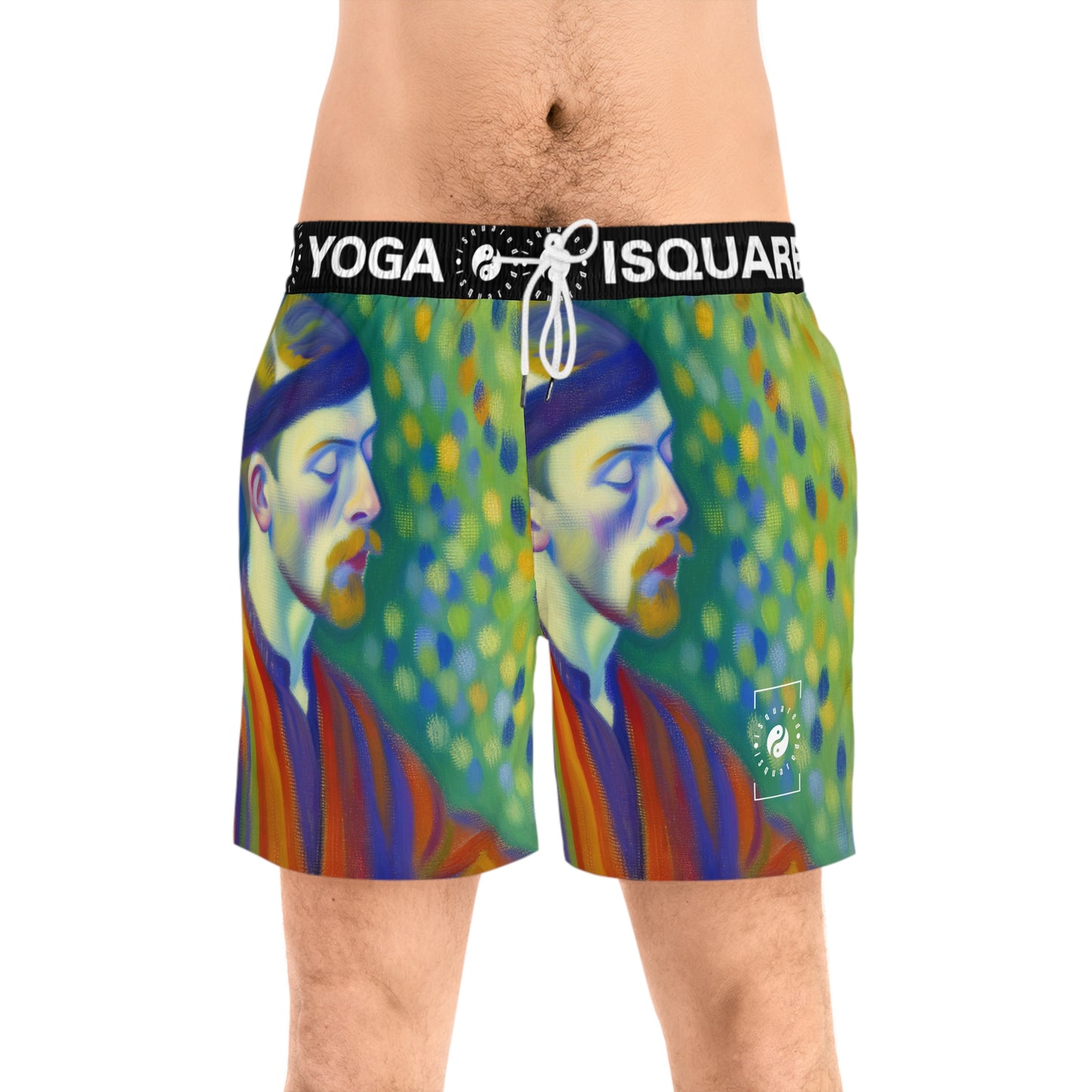 "Serene Resilience: A Frida's Solitude in hues" - Swim Shorts (Mid-Length) for Men