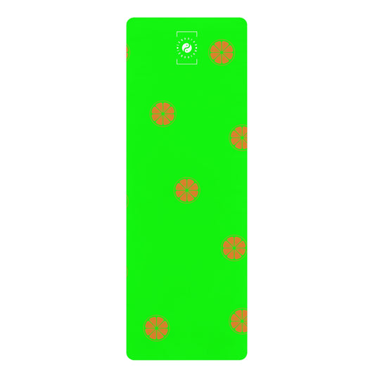 #05FD00 Lime Green + Mandarin - Yoga Mat