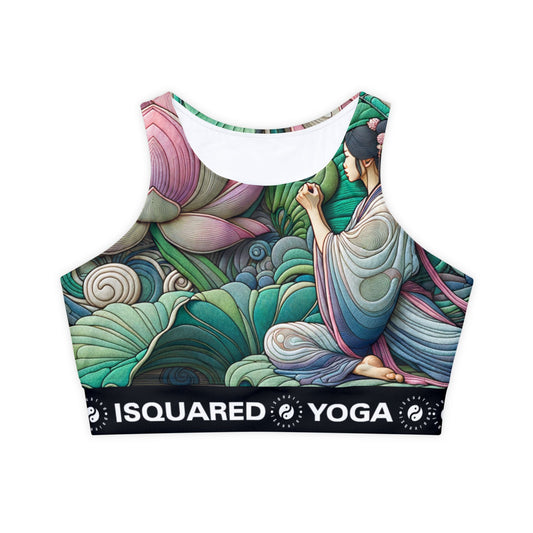 "Lotus Echo Serenity" - Lined & Padded Sports Bra