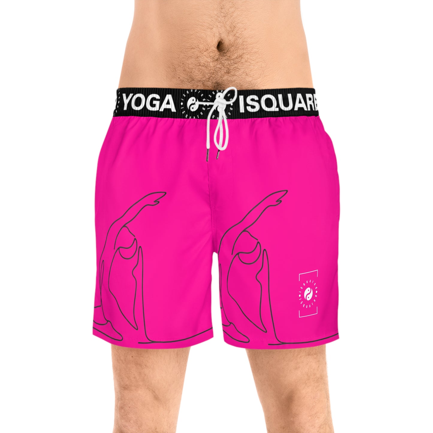 Line Art Pigeon Pose - Swim Shorts (Mid-Length) for Men