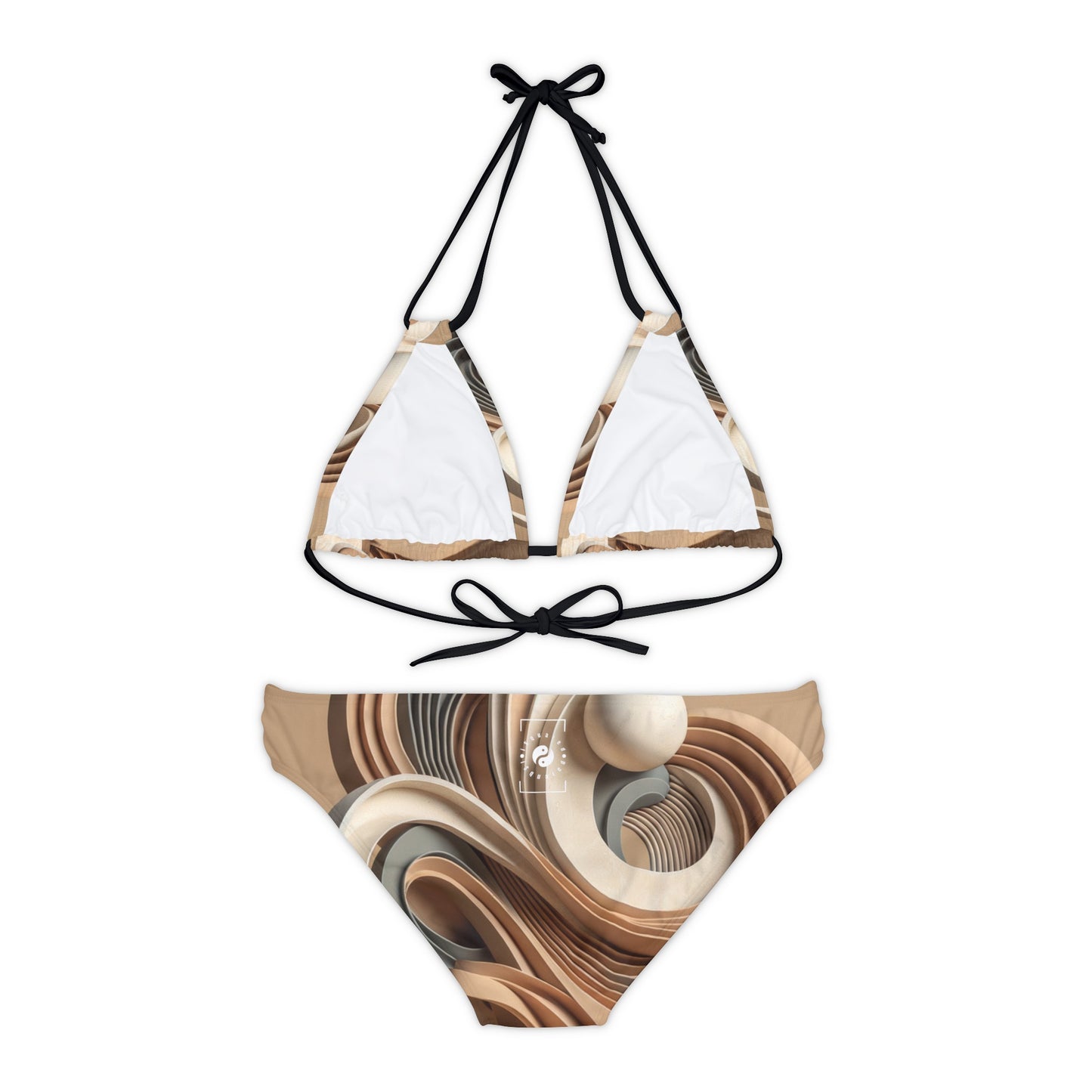 "Hepworth Hues: An Earth Tone Symphony" - Lace-up Bikini Set