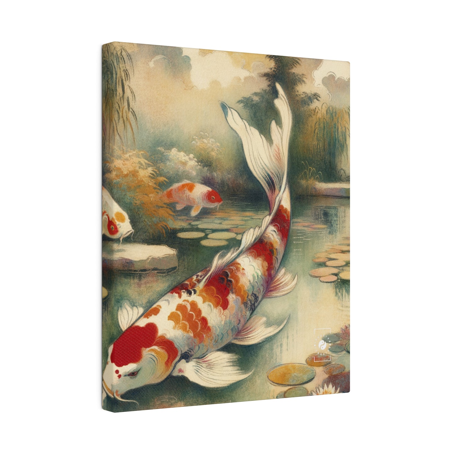 Koi Lily Pond - Art Print Canvas