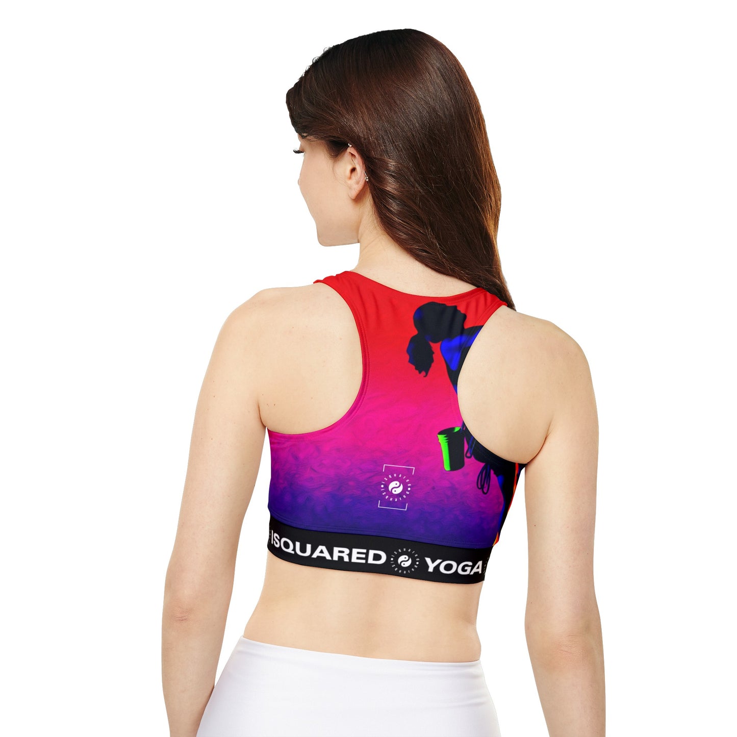 "Technicolour Ascent: The Digital Highline" - Lined & Padded Sports Bra