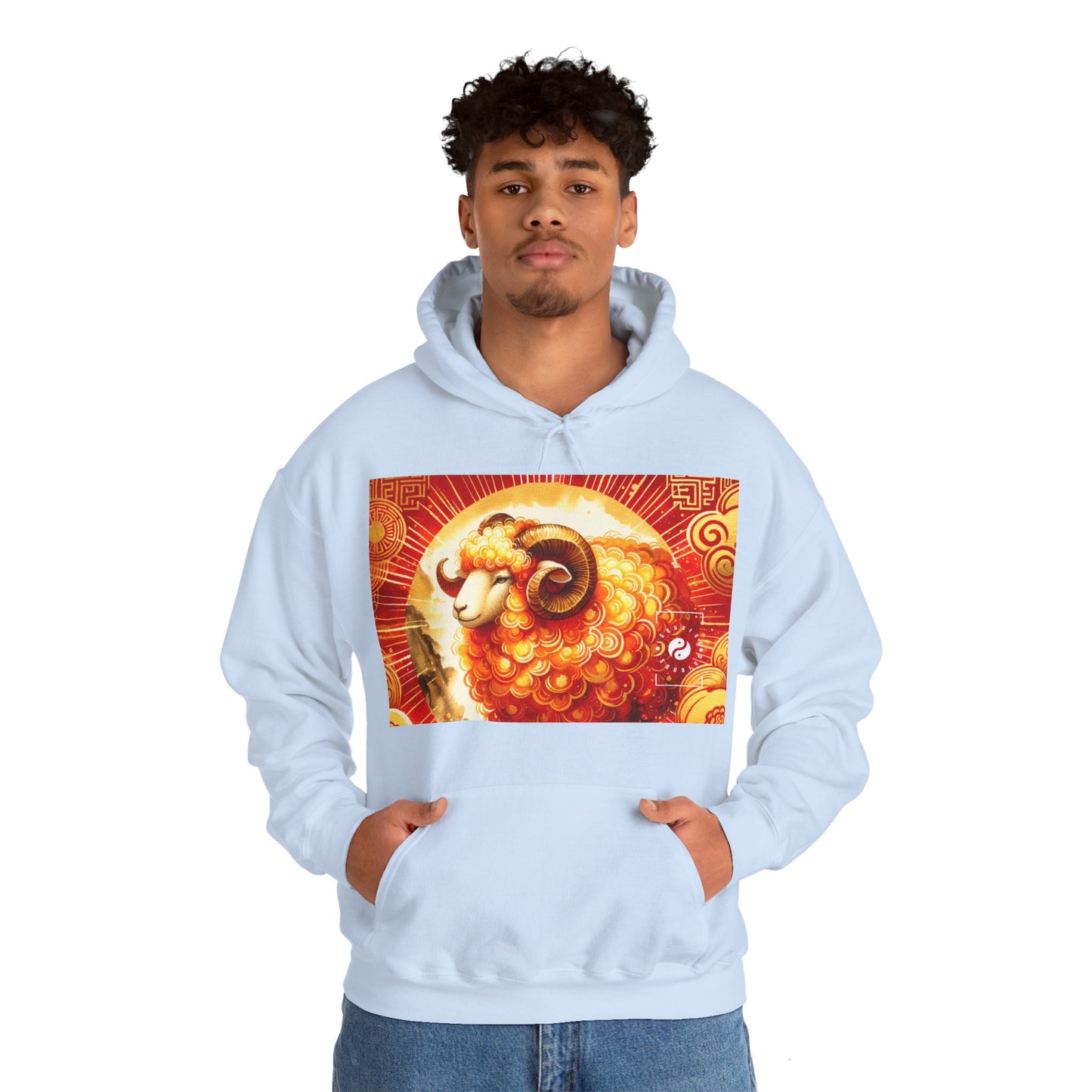 "Auspicious Gold of Divine Ewe: A Lunar New Year Revelry" - Hoodie