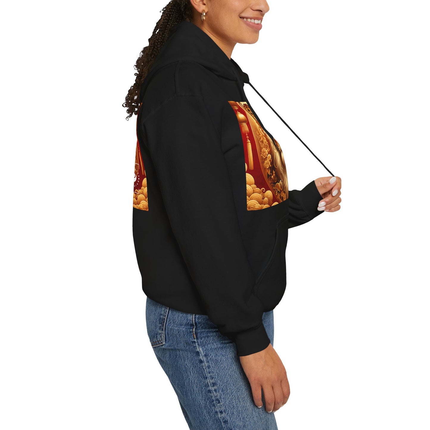 "Golden Majesty: Ascension of the Lunar Tiger" - Hoodie