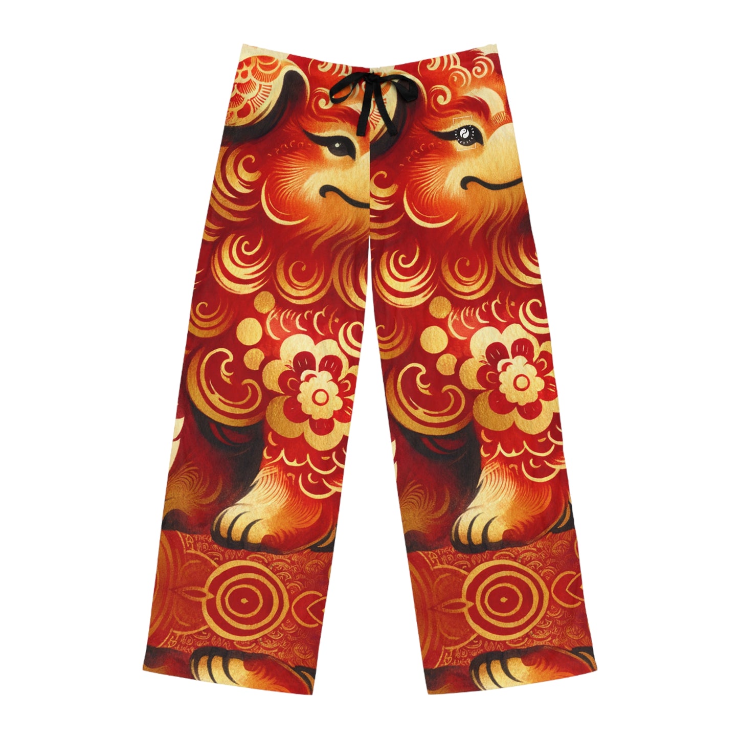 "Golden Canine Emissary on Crimson Tide: A Chinese New Year Odyssey" - men's Lounge Pants