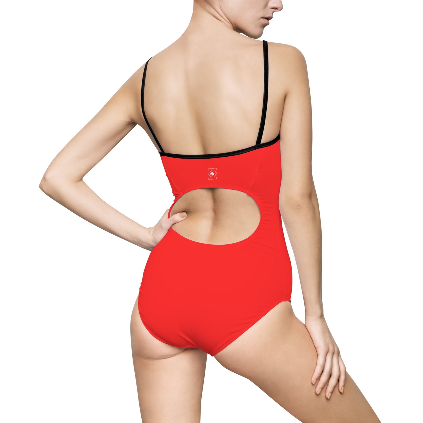 Bright Red FF3131 - Openback Swimsuit