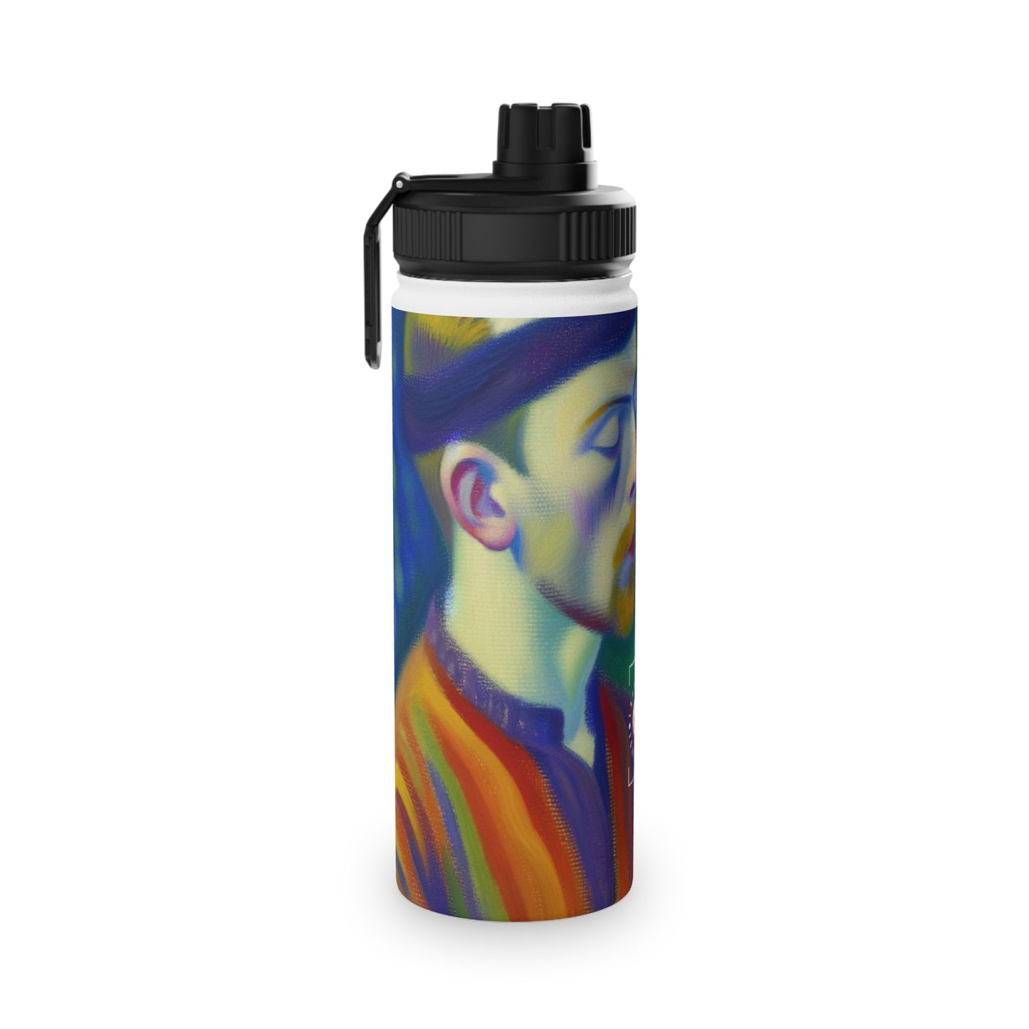 "Serene Resilience: A Frida's Solitude in hues" - Sports Water Bottle