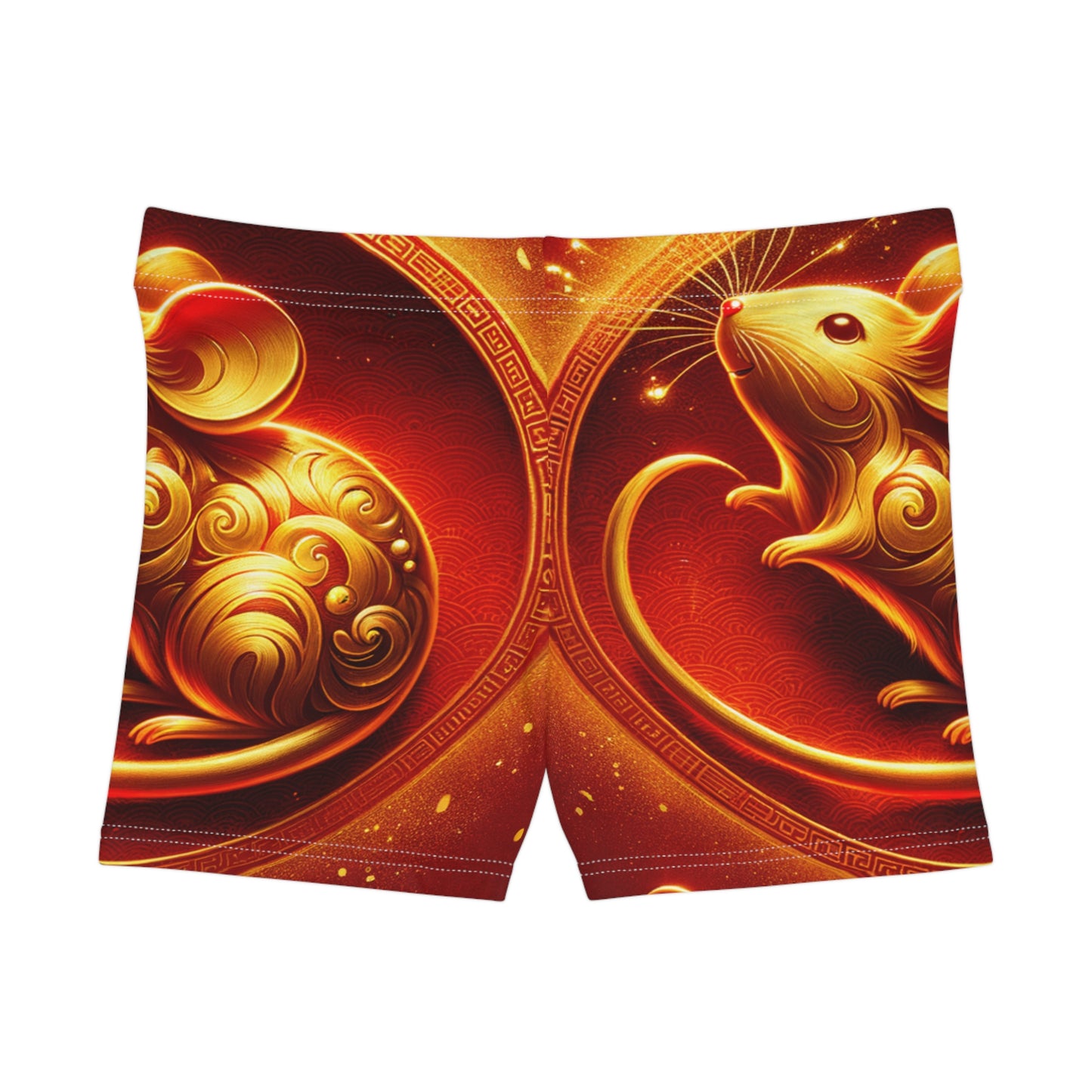 "Golden Emissary: A Lunar New Year's Tribute" - Mini Hot Yoga Short