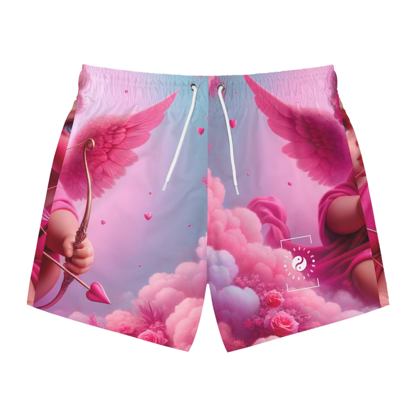 "Bold Blush: A Cupid's Love Affair" - Swim Trunks for Men