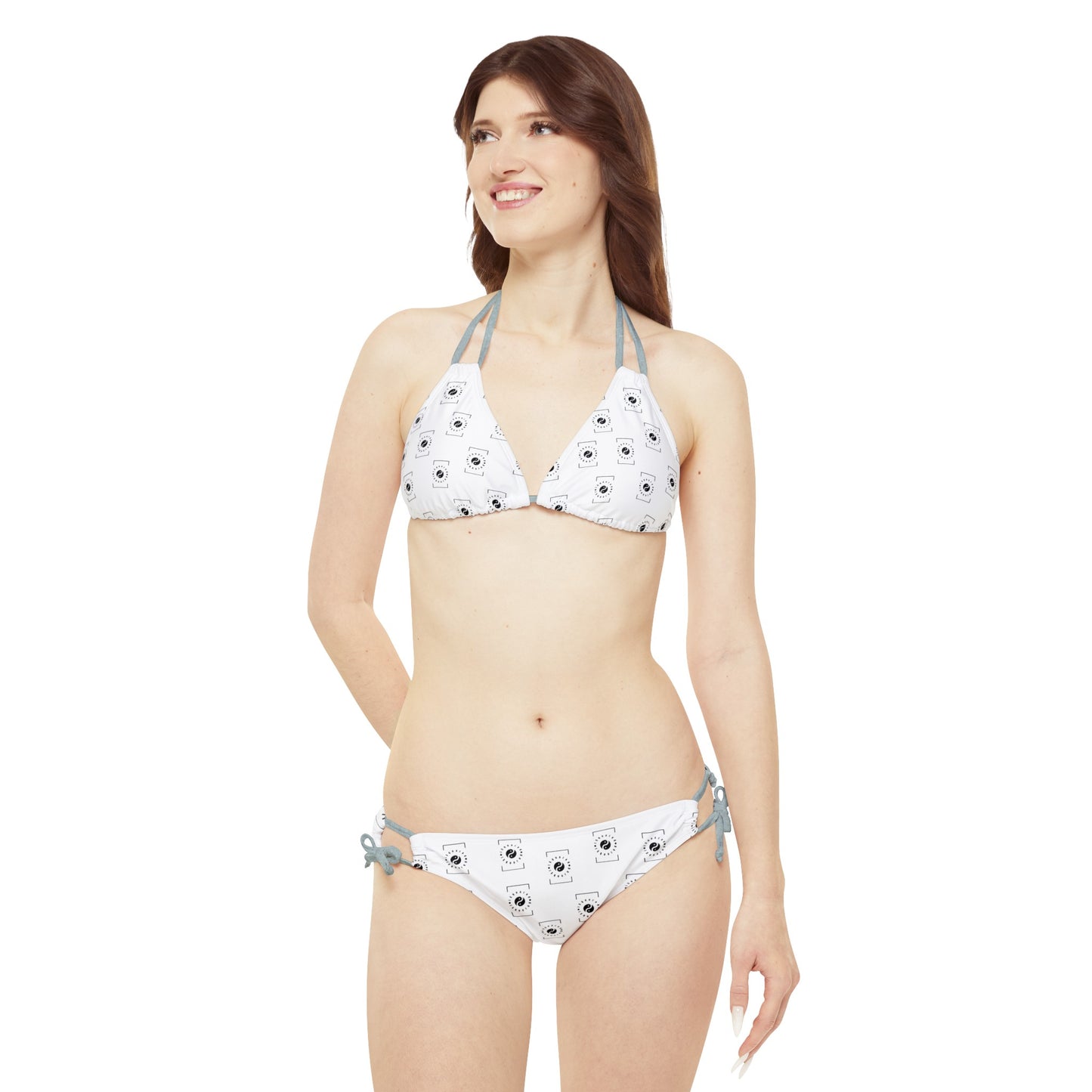 white iSquared Yoga - Lace-up Bikini Set