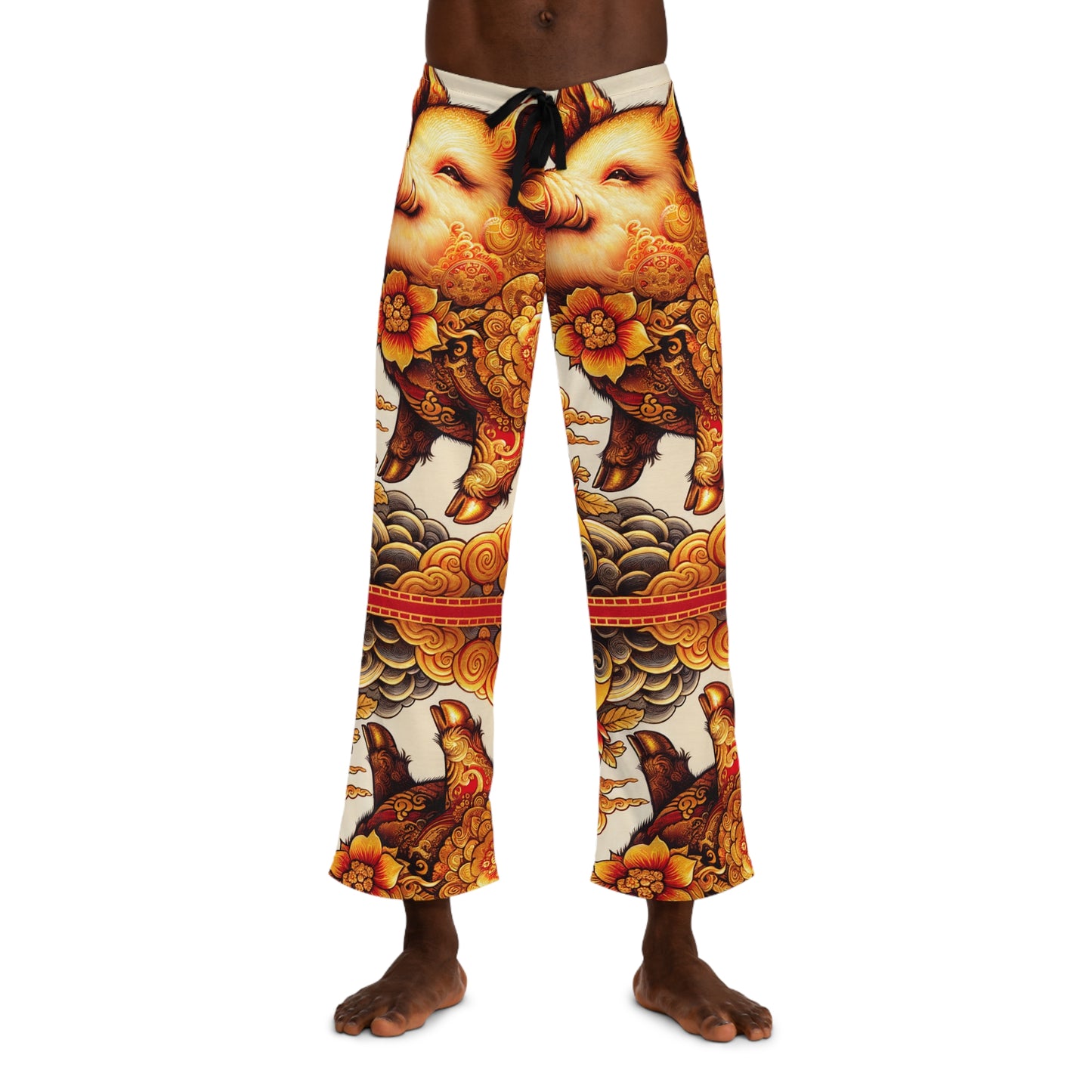 "Golden Prosperity: The Divine Boar Celebration" - men's Lounge Pants