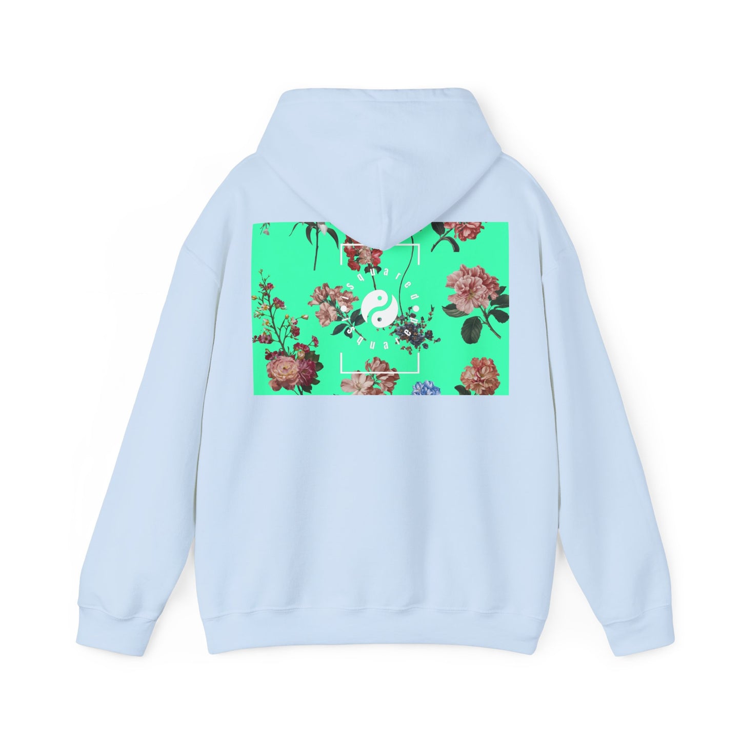 Botaniques sur Turquoise - Sweat à capuche