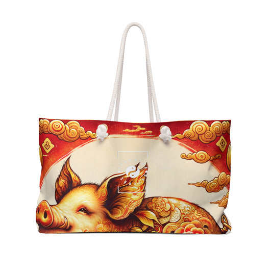 "Golden Prosperity: The Divine Boar Celebration" - Casual Yoga Bag