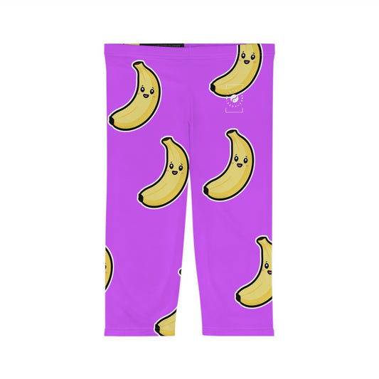 #D65BFF Purple + Banana - Capri Shorts