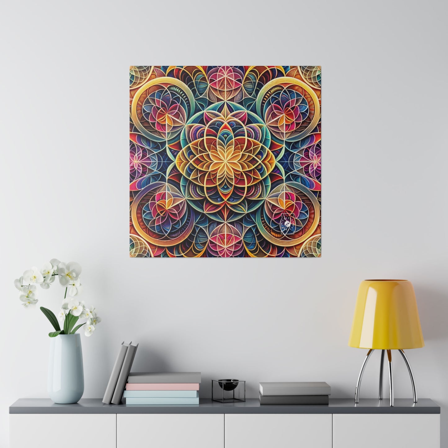 "Sacred Symmetry: Infinite Radiance of Love" - Art Print Canvas