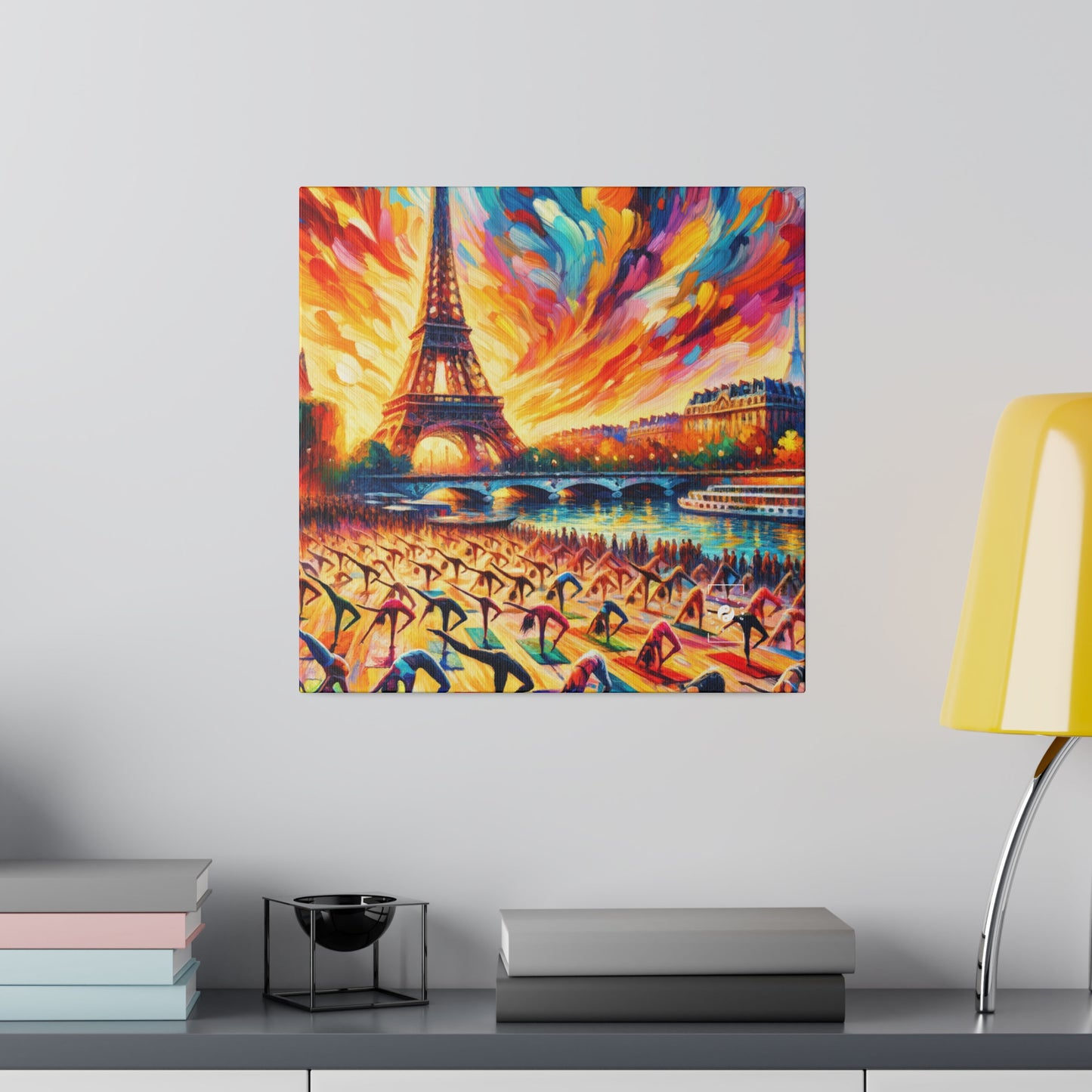 Parisian Yoga Chic - Art Print Canvas