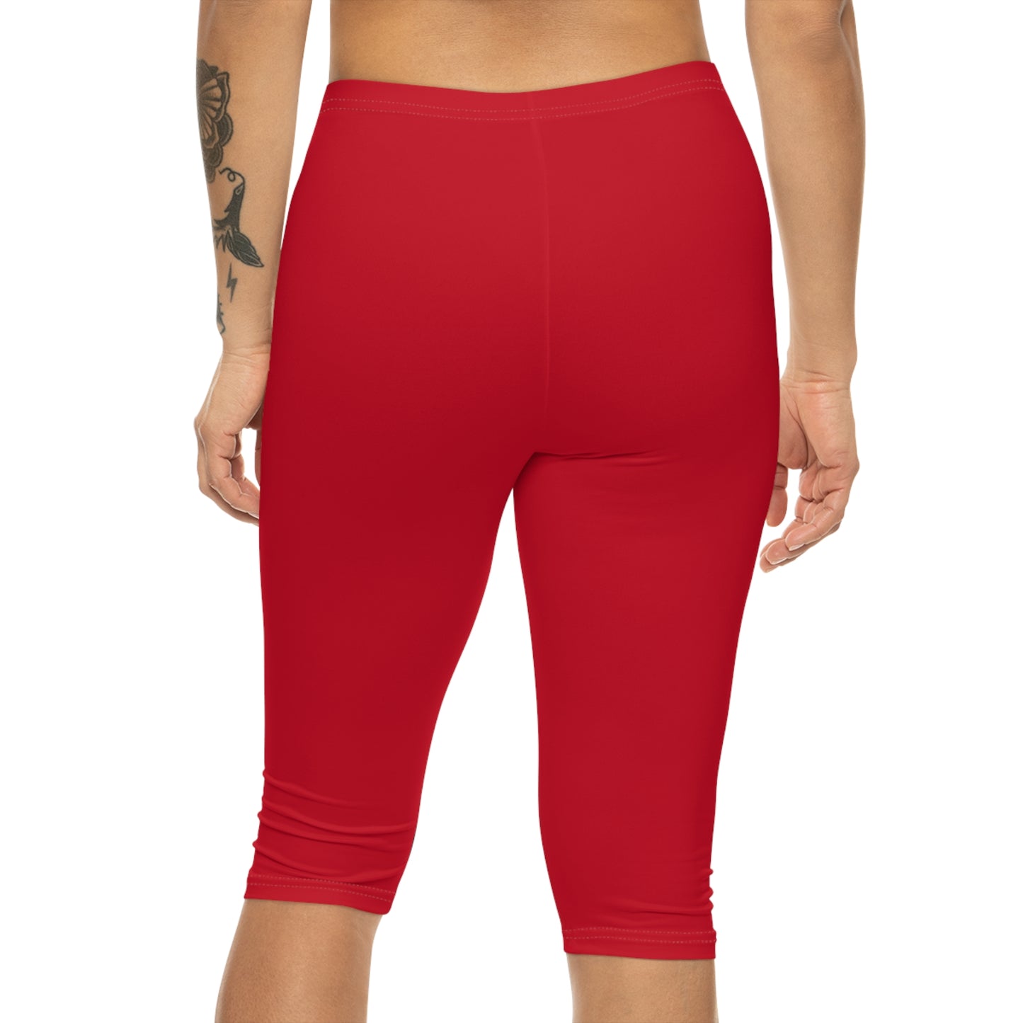 #D10927 Scarlet Red - Capri Shorts