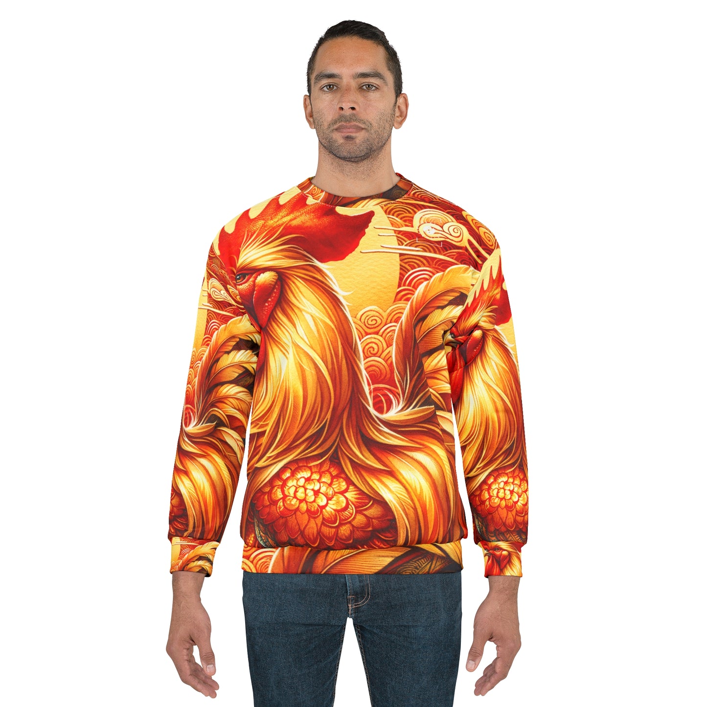 "Crimson Dawn: The Golden Rooster's Rebirth" - Unisex Sweatshirt