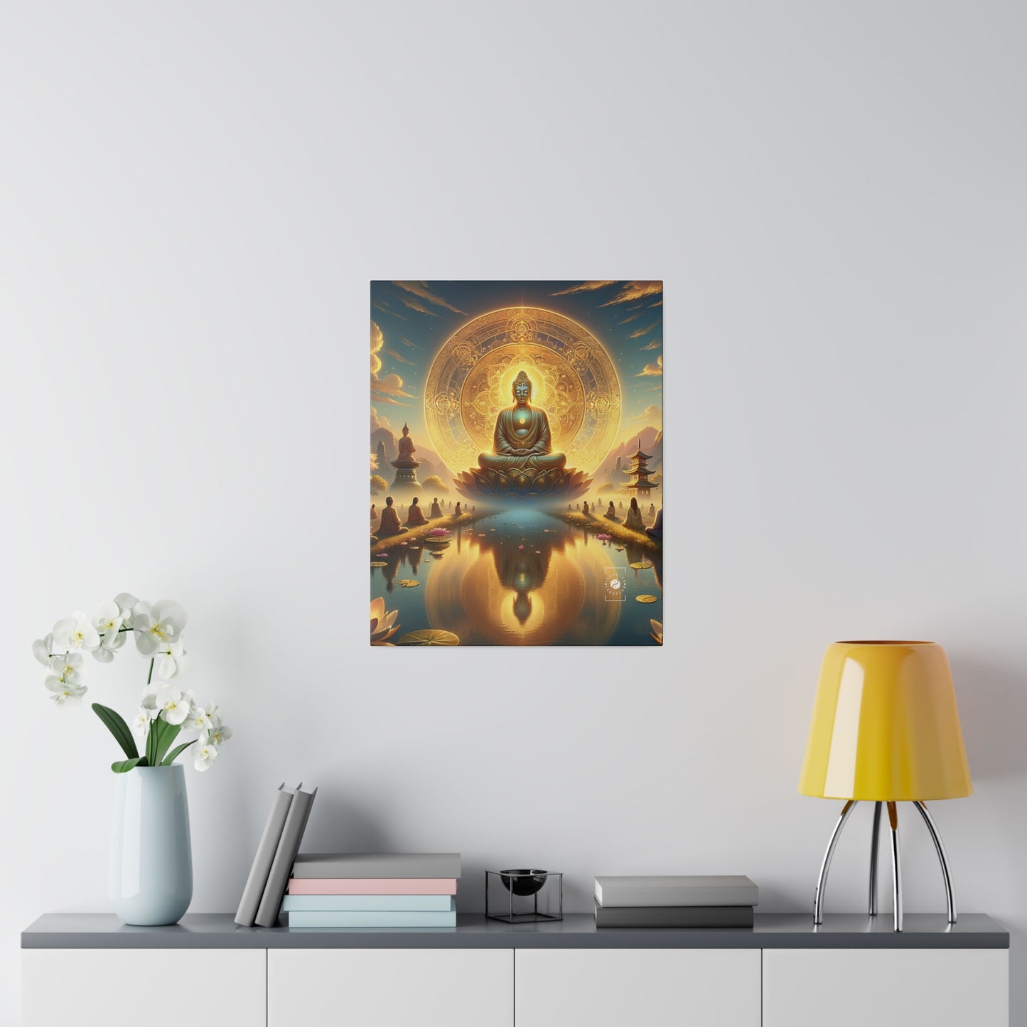 "Serenity in Transience: Illuminations of the Heart Sutra" - Art Print Canvas