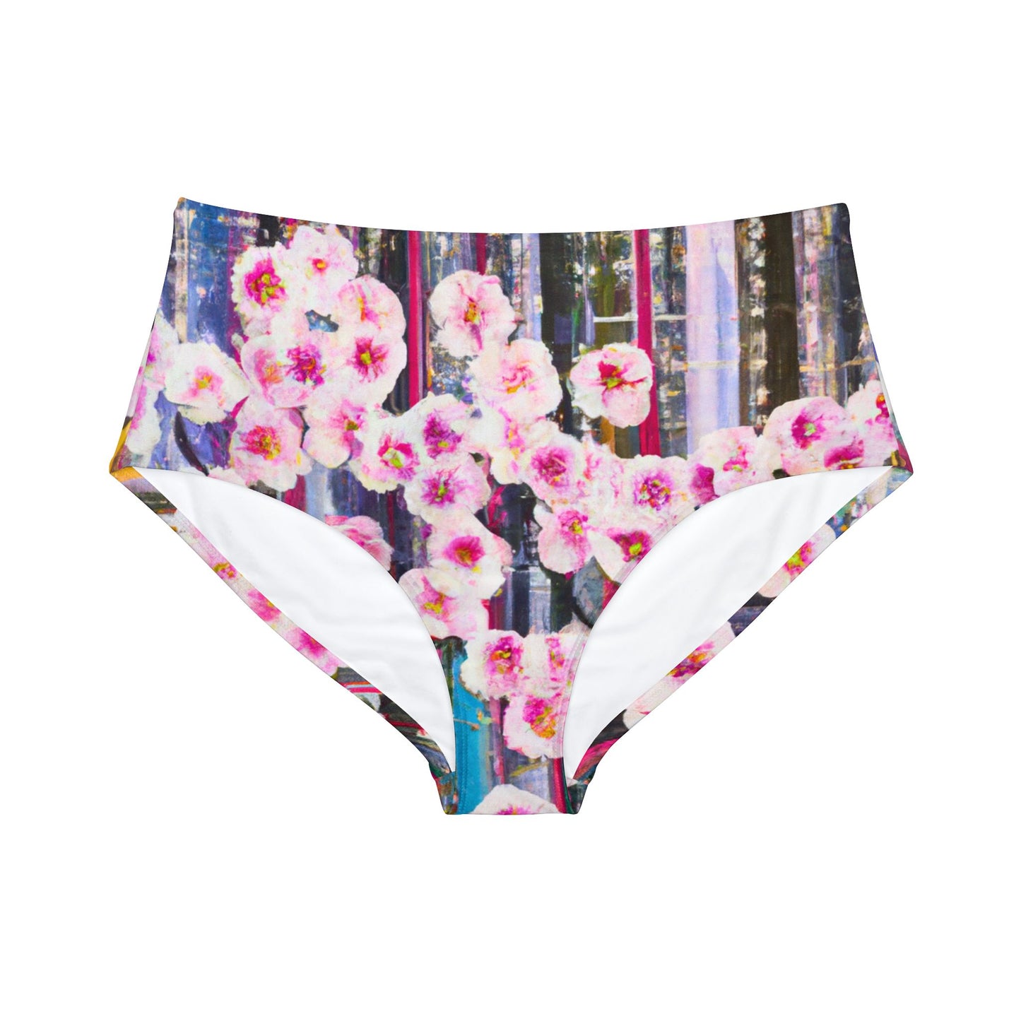 Abstract Bloom 05 - High Waisted Bikini Bottom