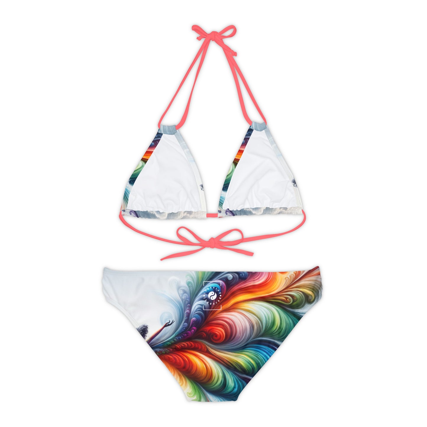 "Yogini's Rainbow Flight" - Lace-up Bikini Set