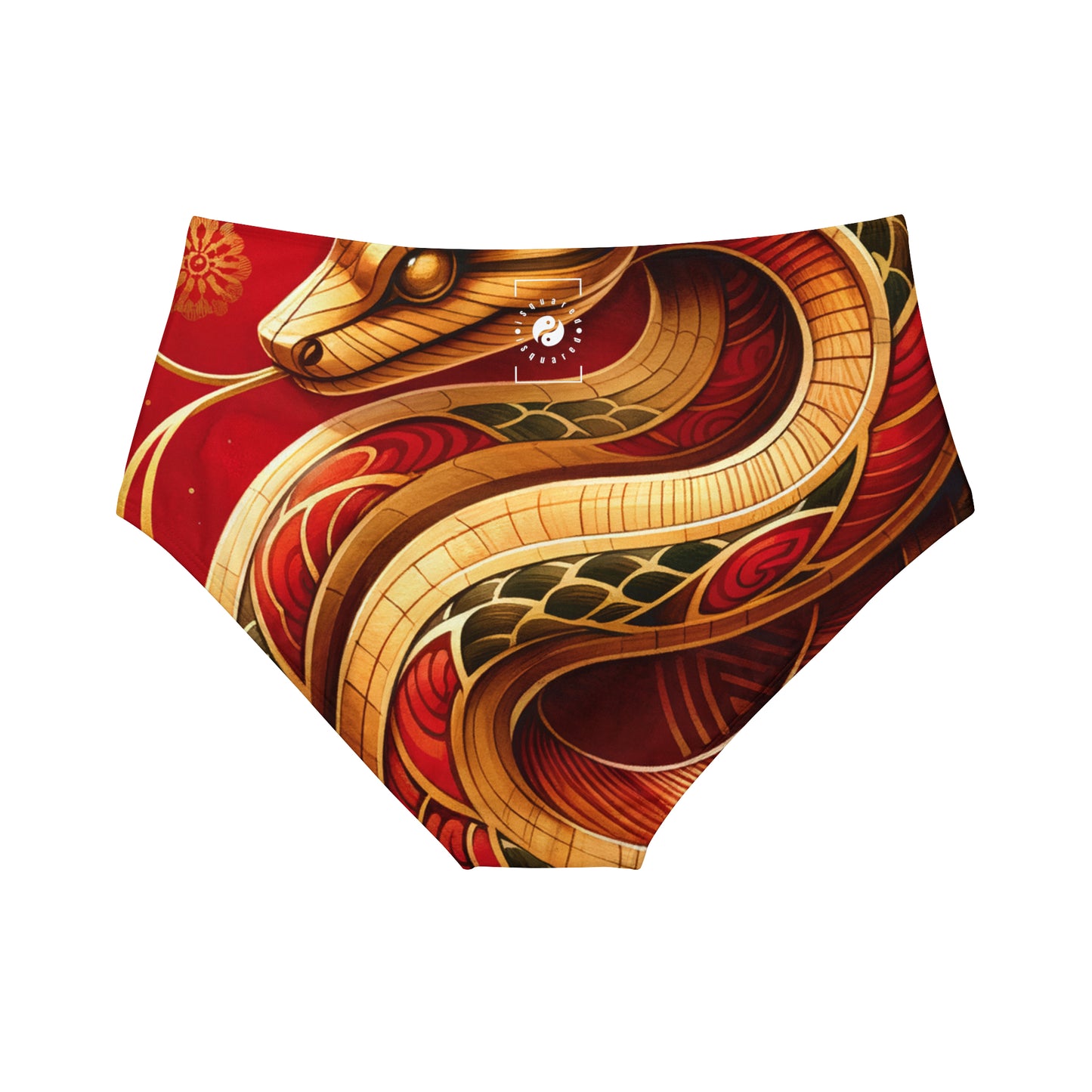 "Crimson Serenity: The Golden Snake" - Bas de bikini taille haute